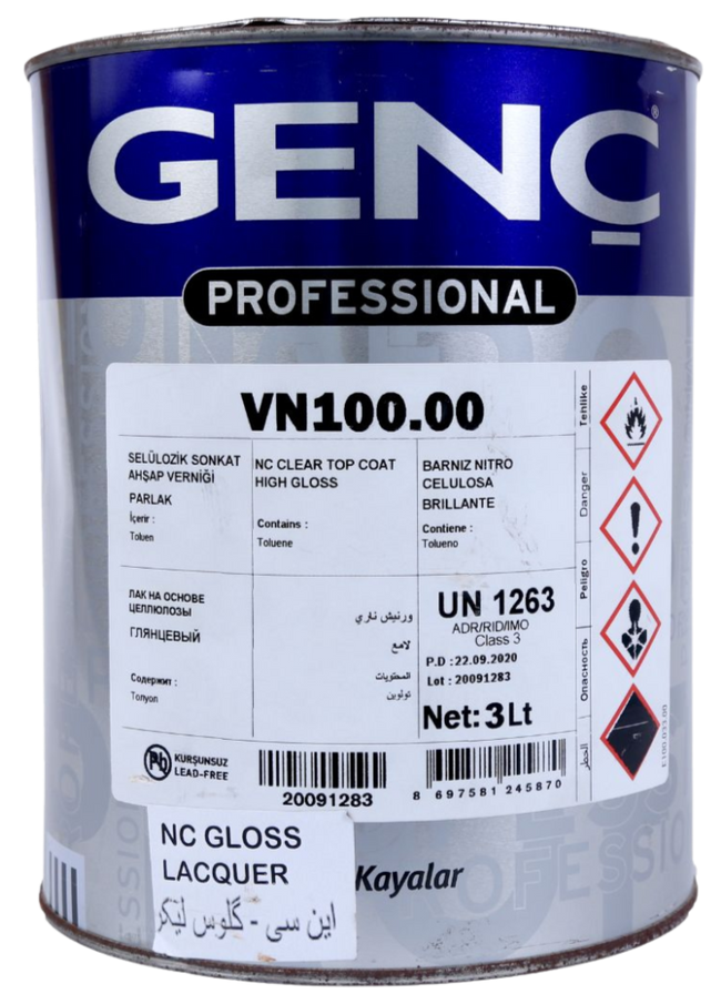 VN100.15/40/00 NC TopCoat Lacquer- Matt, Silk Matt, Gloss